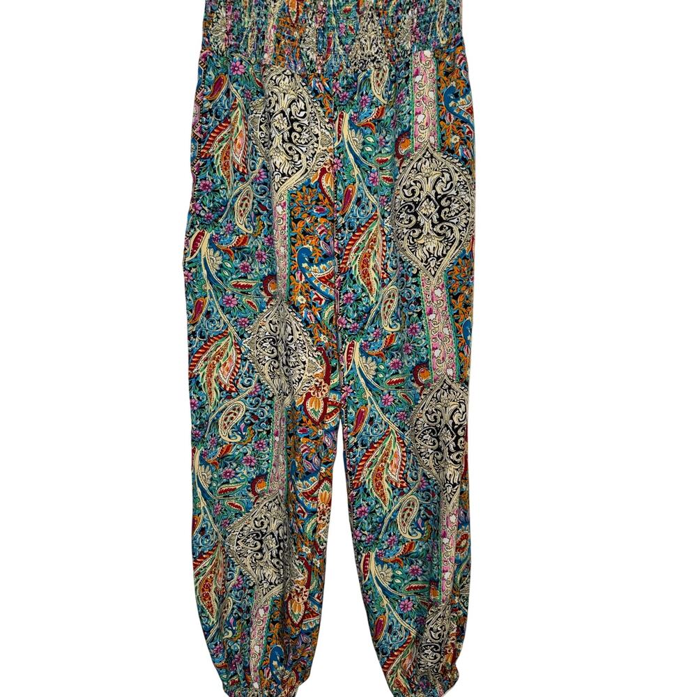 Cupshe Boho Floral Smocked Waist Tapered Leg Cover-Up Pants, Women's Size S - Picture 2 of 8
